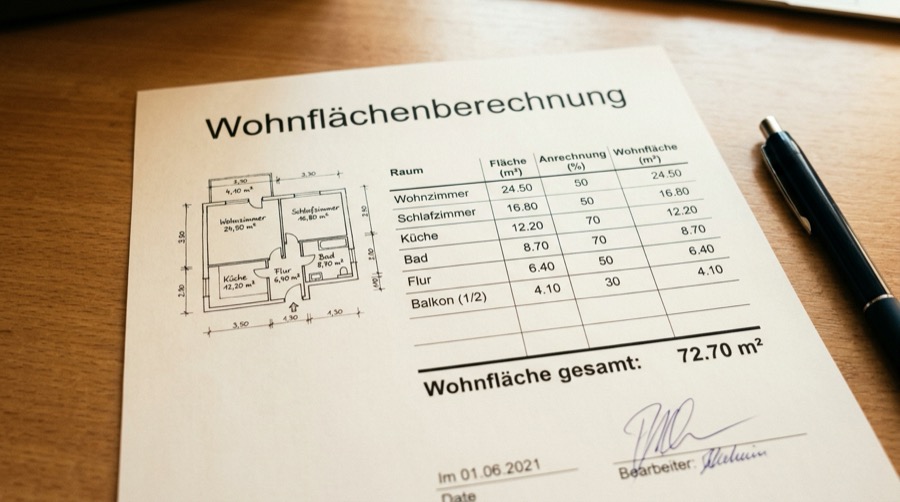 Wohnflächenberechnung Dokument